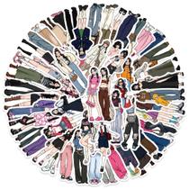 Pacote de adesivos Mocha Girl's Versatiles Anime 65 unidades 4-8 cm