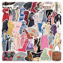 Pacote de adesivos, moda vintage, 50 peças de roupas clássicas europeias