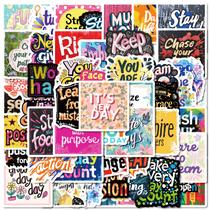 Pacote de adesivos Motivational Quote, 50 unidades - inglês colorido