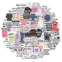 Pacote de adesivos Mottos Inspirational English Letters Anime x100 Pacote de adesivos Mottos Inspirational English Letters Anime x100