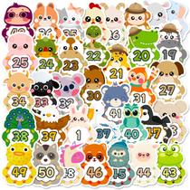 Pacote de adesivos Number Learning, 51 unidades de animais fofos de desenhos animados Pacote de adesivos Number Learning, 51 unidades de animais fofos de desenhos animados