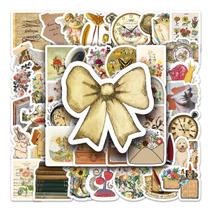 Pacote de adesivos, objetos vintage, 50 unidades em estilo estético retrô