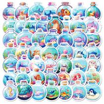 Pacote de adesivos Ocean Animal Bottle, 50 unidades de vinil impermeável Pacote de adesivos Ocean Animal Bottle, 50 unidades de vinil impermeável