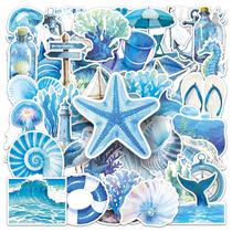 Pacote de adesivos Ocean Theme Blue Aesthetic Vinil Decalque 50 unidades Pacote de adesivos Ocean Theme Blue Aesthetic Vinil Decalque 50 unidades