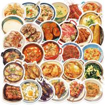 Pacote de adesivos para restaurante chinês, 30 unidades, cozinha asiática realista