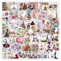 Pacote de adesivos Paris Eiffel Tower Vinyl, 50 unidades à prova d'água Pacote de adesivos Paris Eiffel Tower Vinyl, 50 unidades à prova d'água