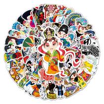 Pacote de adesivos Peking Opera Facial Makeup Anime à prova d'água