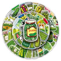 Pacote de adesivos Pickle Decalques engraçados de pepino em conserva x50
