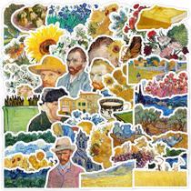 Pacote de adesivos, pintura a óleo de Van Gogh, 50 unidades de Art Deca clássica