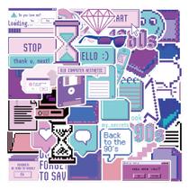 Pacote de adesivos Pixel Art Aesthetic, 50 unidades de vinil impermeável