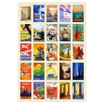 Pacote de adesivos, pôster de viagem Vintage Scenic Aesthetic x50 Pacote de adesivos, pôster de viagem Vintage Scenic Aesthetic x50