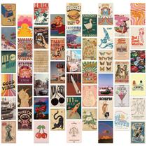 Pacote de adesivos, pôster retrô, estética vintage, 50 unidades à prova d'água Pacote de adesivos, pôster retrô, estética vintage, 50 unidades à prova d'água