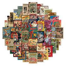 Pacote de adesivos, pôster retrô vintage, 60 peças em estilo americano Pacote de adesivos, pôster retrô vintage, 60 peças em estilo americano