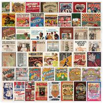 Pacote de adesivos: pôster retrô vintage American Advertis, 50 unidades Pacote de adesivos: pôster retrô vintage American Advertis, 50 unidades