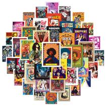 Pacote de adesivos, pôsteres de música de rock, anime, vinil impermeável, 50 unidades