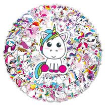Pacote de adesivos Rainbow Horse Unicorns, 101 unidades de anime impermeável