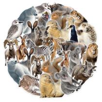 Pacote de adesivos Realistic Animal, 50 unidades de vida selvagem à prova d'água