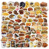 Pacote de adesivos Realistic Food, 90 unidades, variadas na Ásia e no Ocidente