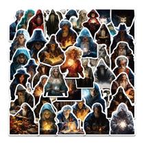 Pacote de adesivos Realistic Wizard Dark Fantasy Sorcerer x50