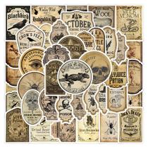Pacote de adesivos Retro Apothecary Label, 50 unidades de vinil impermeável Pacote de adesivos Retro Apothecary Label, 50 unidades de vinil impermeável