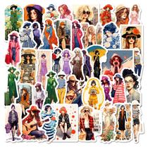 Pacote de adesivos Retro City Girl Hong Kong, estilo vintage, 50 unidades