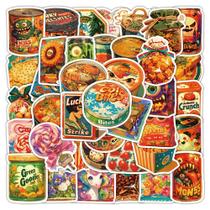 Pacote de adesivos Retro Snack Parody Food 54 unidades de vinil impermeável