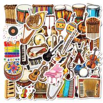 Pacote de adesivos Rock Band Drum Set, 50 unidades com vinil impermeável Pacote de adesivos Rock Band Drum Set, 50 unidades com vinil impermeável