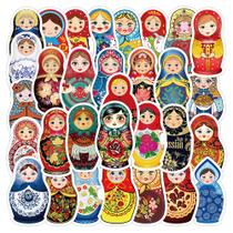 Pacote de adesivos Russian Matryoshka Doll, 50 unidades de vinil impermeável