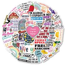 Pacote de adesivos Sarcastic Funny Quote Decalques, 50 unidades