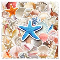 Pacote de adesivos Seashell Ocean Starfish Coral and Pear 50 unidades Pacote de adesivos Seashell Ocean Starfish Coral and Pear 50 unidades