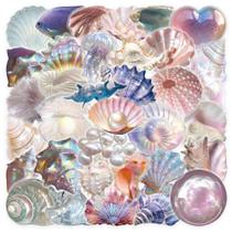 Pacote de adesivos Seashell & Pearl Theme Aesthetic Iridescent x50 Pacote de adesivos Seashell & Pearl Theme Aesthetic Iridescent x50