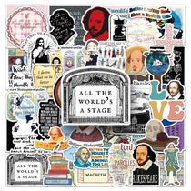 Pacote de adesivos Shakespeare Literary Quote, 50 unidades à prova d'água