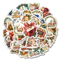 Pacote de adesivos Snowman Christmas Cartoon Vinyl, 50 unidades