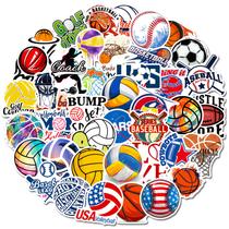 Pacote de adesivos Sports Ball, 50 peças de decalques de vinil impermeáveis Pacote de adesivos Sports Ball, 50 peças de decalques de vinil impermeáveis