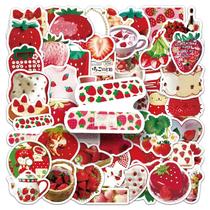 Pacote de adesivos Strawberry Theme, 50 unidades de vinil impermeável