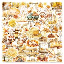 Pacote de adesivos Thanksgiving Fall Harvest, 50 unidades de decalques de vinil Pacote de adesivos Thanksgiving Fall Harvest, 50 unidades de decalques de vinil