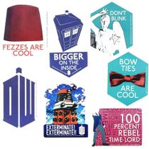 Pacote de adesivos Toynk Doctor Who com 7 adesivos cortados em matriz
