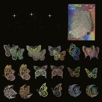 Pacote de adesivos Transparent Butterfly Laser Anime Water 100 unidades
