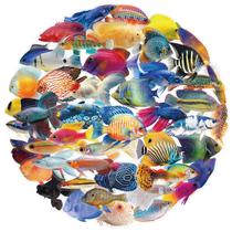 Pacote de adesivos Transparent Fish, 50 unidades à prova d'água para personalização