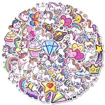 Pacote de adesivos Unicorn, 50 peças de vinil colorido fofo de desenho animado S