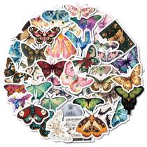 Pacote de adesivos Vintage Butterfly, 50 peças de vinil impermeável Pacote de adesivos Vintage Butterfly, 50 peças de vinil impermeável