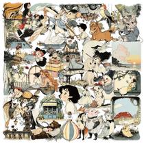 Pacote de adesivos Vintage Fairy Tale Cartoon, 50 unidades à prova d'água