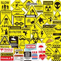 Pacote de adesivos Warning Signs Anime, 40 peças de desenho animado decorativo Pacote de adesivos Warning Signs Anime, 40 peças de desenho animado decorativo