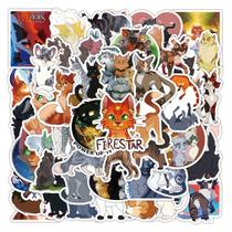 Pacote de adesivos Warriors Cats Anime, 50 unidades, desenho animado decorativo Pacote de adesivos Warriors Cats Anime, 50 unidades, desenho animado decorativo