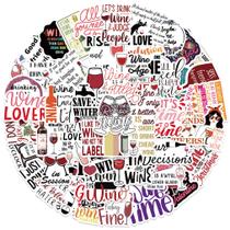 Pacote de adesivos Wine Quotes Anime, 50 unidades de desenho animado decorativo