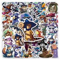 Pacote de adesivos Wizard Animal, 50 unidades com tema de desenho animado Magic Witch