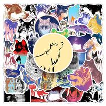 Pacote de adesivos Wolf Animal, 50 unidades de vinil estético à prova d'água