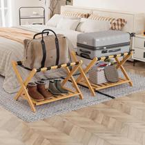 Pacote de bagagens de bambu Smart FENDEE com 2 suportes dobráveis Pacote de bagagens de bambu Smart FENDEE com 2 suportes dobráveis