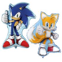 Pacote de balões metalizados Toyland Sonic 29 cm e Tails 33 cm Pacote com 2 Pacote de balões metalizados Toyland Sonic 29 cm e Tails 33 cm Pacote com 2