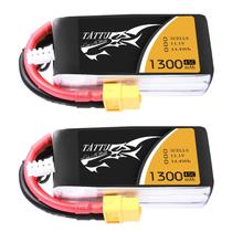 Pacote de bateria LiPo TATTU 1300mAh 11,1 V 45C com plugue XT60 (2 unidades)